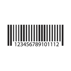 Obraz premium Black and white barcode number sequence vector illustration