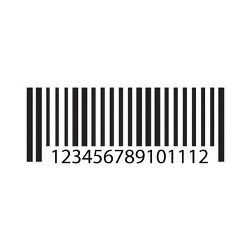 Black and white barcode number sequence vector illustration