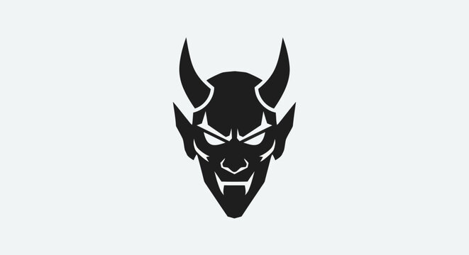 Silhouette devil head illustration