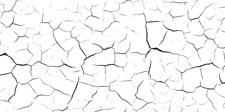 Cracked texture background with black lines on white grunge surface