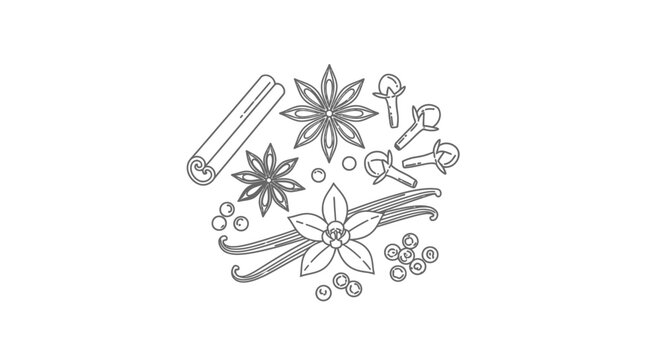 A collection of various spice ingredients.