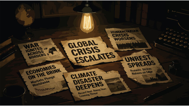 Global Crisis News Headlines: War, Climate Disaster, Economy, Unrest, Humanitarian Issues