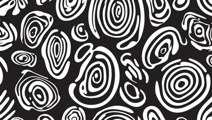 Naklejka premium Black and white abstract swirls pattern