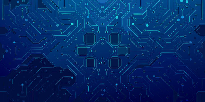 abstract circuit board pattern glowing blue lines and nodes technology background high quality professional detailed