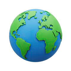 Fototapeta premium Stylized 3D Globe with Continents