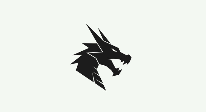 Black dragon head silhouette