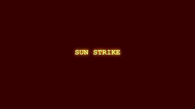 Sun strike radiant neon font reveal with cyber glitching and text distortion layout on deep maroon canvas for extreme cosmic weather events and solar storm motion graphics