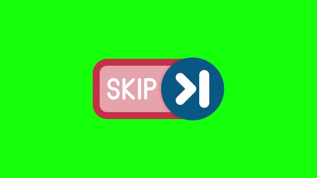 Skip button icon animation for video player interface with fast forward functionality design