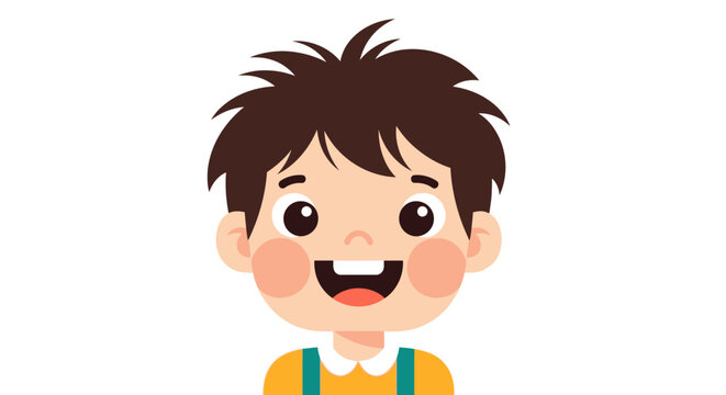 Happy Cartoon Boy with Missing Tooth, Cheerful Expression, Vector Illustration