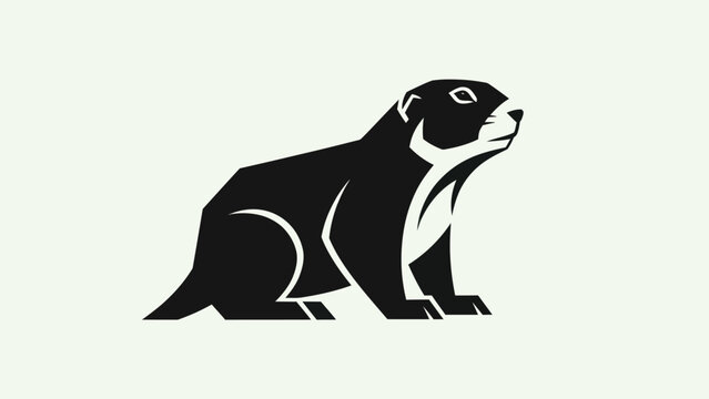 Stylized groundhog illustration on light background