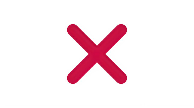 Red x mark symbol isolated on transparent background error or close icon