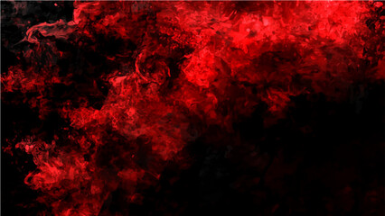 Abstract cloud of vibrant red smoke elegantly swirling against a deep black backdrop, creating a striking visual contrast and a sense of mystique, perfect for adding drama and energy. © Sanatçi