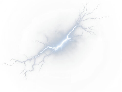 Bright electrical lightning bolt striking horizontally with radiant energy and intricate branching.