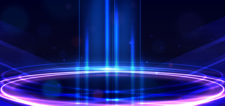 Abstract digital data binary code diagonal on blue background with light effect.