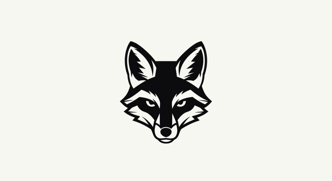 Fox head illustration on light background