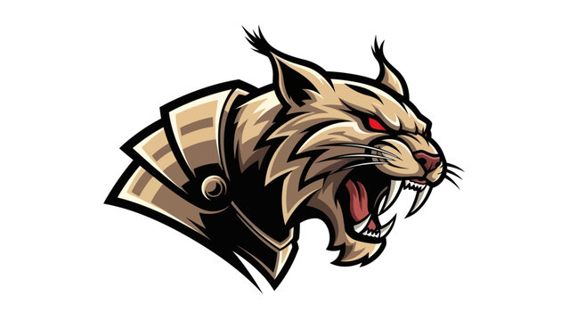 Stylized bobcat head mascot illustration