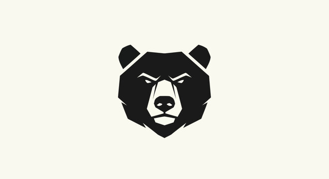 Geometric bear head illustration
