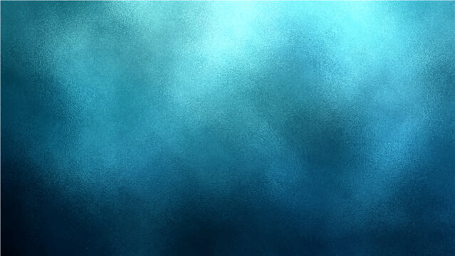 Abstract blue watercolor background with grainy texture, moody teal gradient wash, artistic paper texture for digital art and web design backdrops