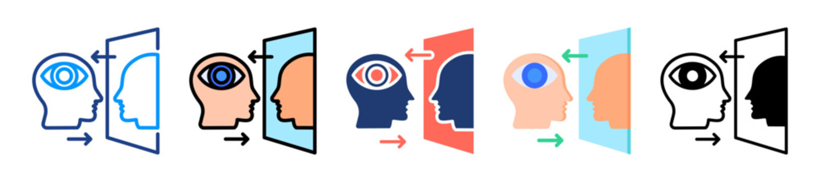 Self Awareness Icon Sheet Multiple Style Collection 