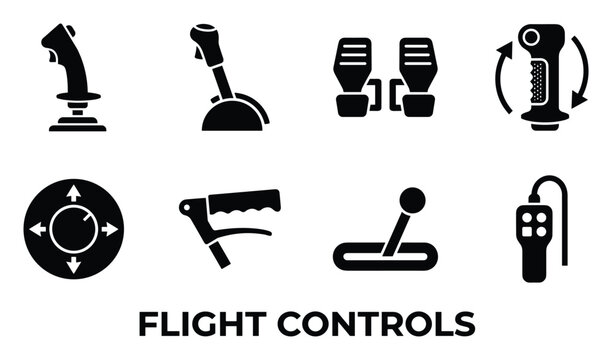 Flight controls aviation joystick throttle pedals yoke control stick grip remote.