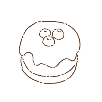 Mini blueberrry cheesecake sktech illustration