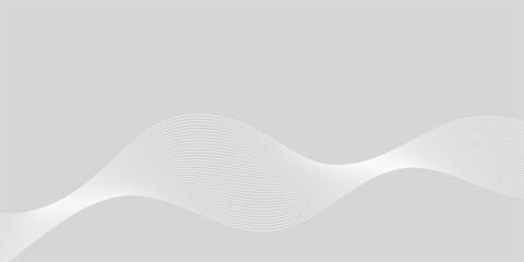 Fototapeta premium Abstract Gray and White Wave Background with Smooth Futuristic Guilloche Lines