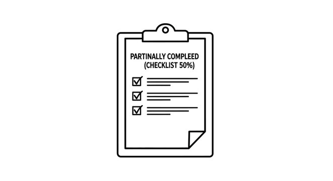A partially completed checklist on clipboard.