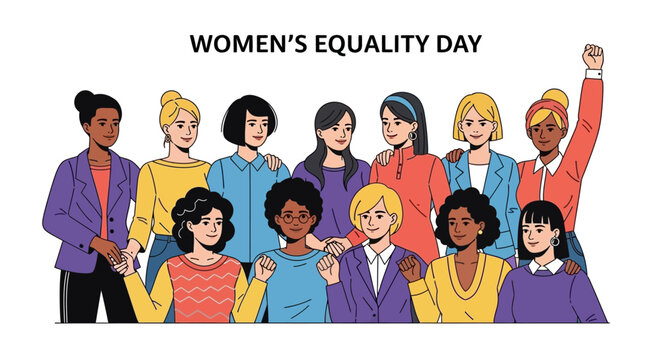 Diverse Group of Women Celebrating Women's Equality Day