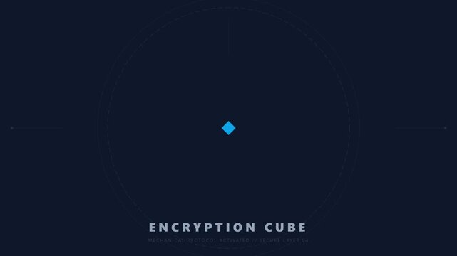Digital Encryption Cube Animation for Cybersecurity Concept