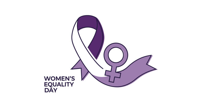 Women's Equality Day Awareness Ribbon with Female Symbol
