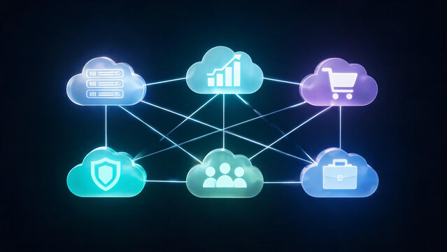 Multi Cloud Architecture and Enterprise Network Concept