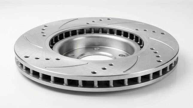 High performance brake rotor with vented and cross drilled design