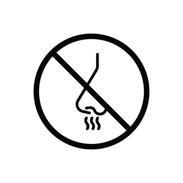 No smell sign isolated on white background in stroke line style