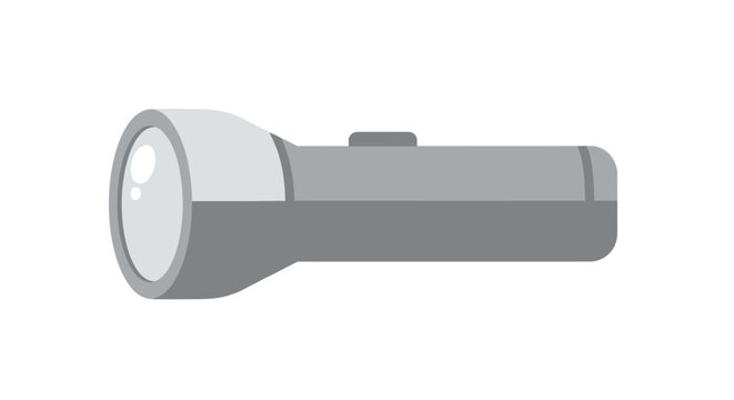 A gray flashlight on a white background.
