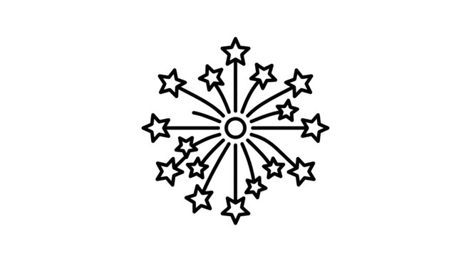 Fireworks display icon linear style on white background