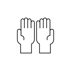 Obraz premium Pray icon isolated on white background in stroke line style