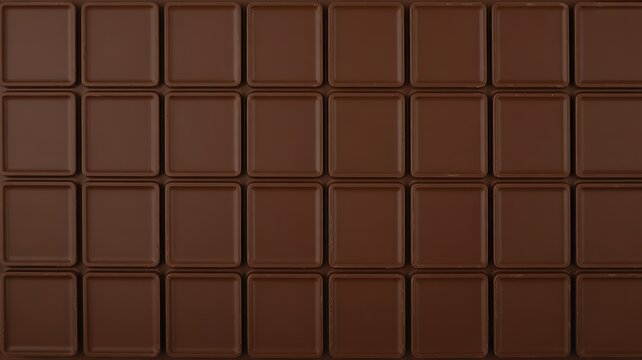 Close up of dark chocolate bar background texture with sweet food brown color dessert ingredient confectionery pattern chocolate blocks square pieces chocolate rectangles indulgence delicious