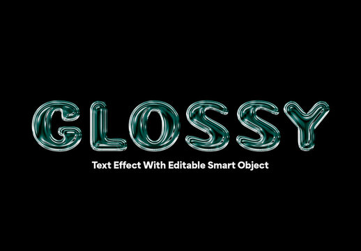 Glossy Inflated Text Effect Template