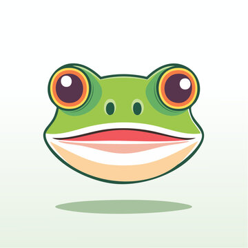 Cartoon Frog Face Illustration