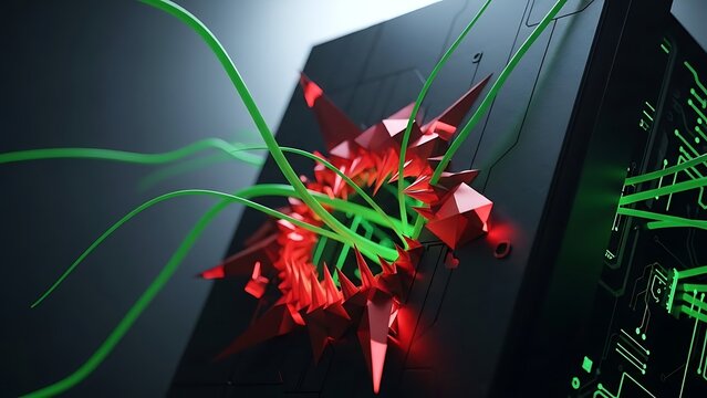 Malicious code infiltrates a computer system with abstract representation.