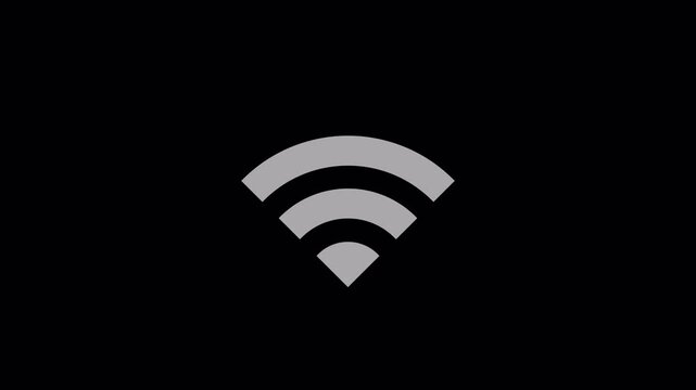 No WiFi Connection Signal Lost Network Error Animation Transparent Background 4K Video