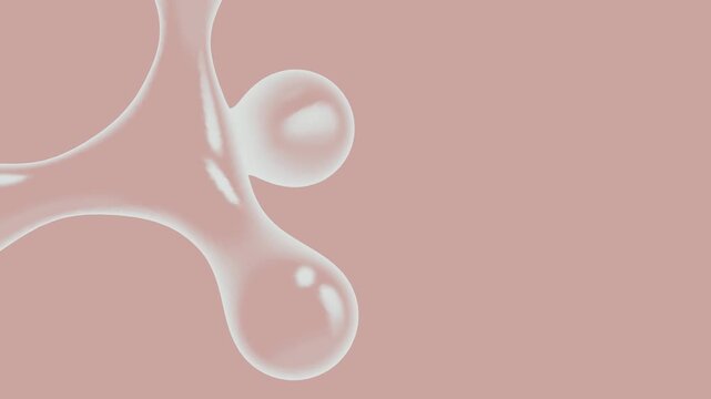 An abstract glowing metaball shape rotating smoothly on a flat background