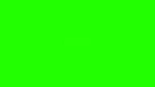 Animation of a message notification bubble appearing on a green screen background for video editing and content creation
