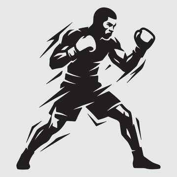 silhouette of a boxer