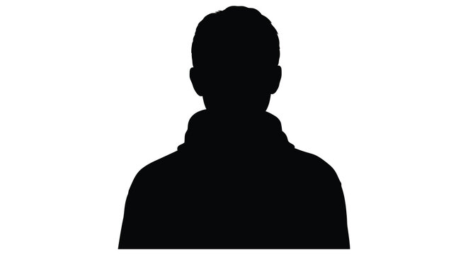 man s head and shoulders silhouette against white background