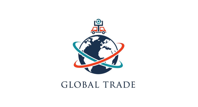 Global trade and commerce logo design.