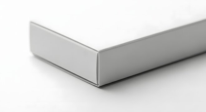 Blank White Plastic Dental Floss Case Mockup Diagonal View Template