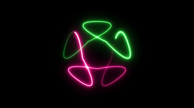 Neon glowing d n a double helix structure genetic code biotechnology science abstract background