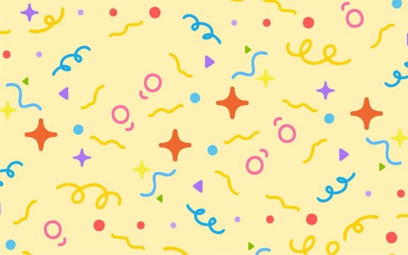 Colorful Seamless Abstract Doodle Pattern