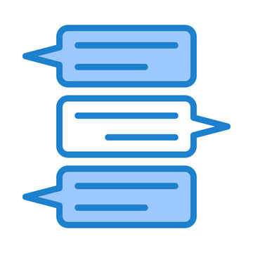Message Thread Icon - Duotone Blue Color